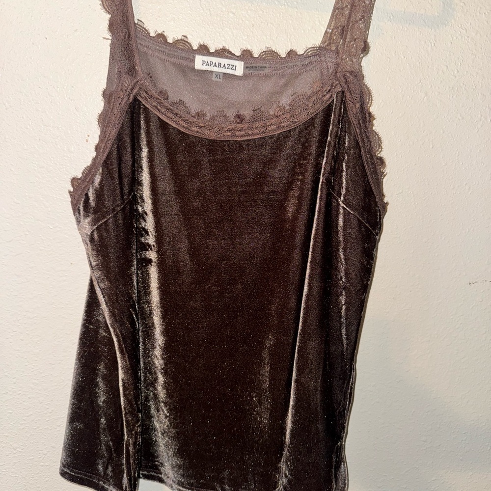 Paparazzi Chocolate Velvet Lace Tank